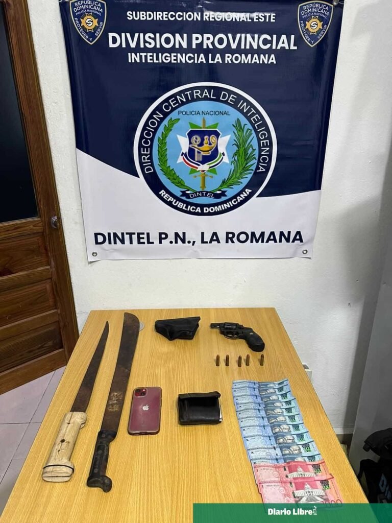 Operativo en La Romana deja un detenido y ocupa un revólver ilegal y dos machetes
