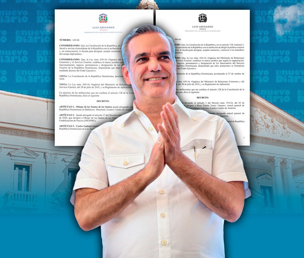 Abinader dispone nuevas designaciones en el servicio exterior y en el MIREX