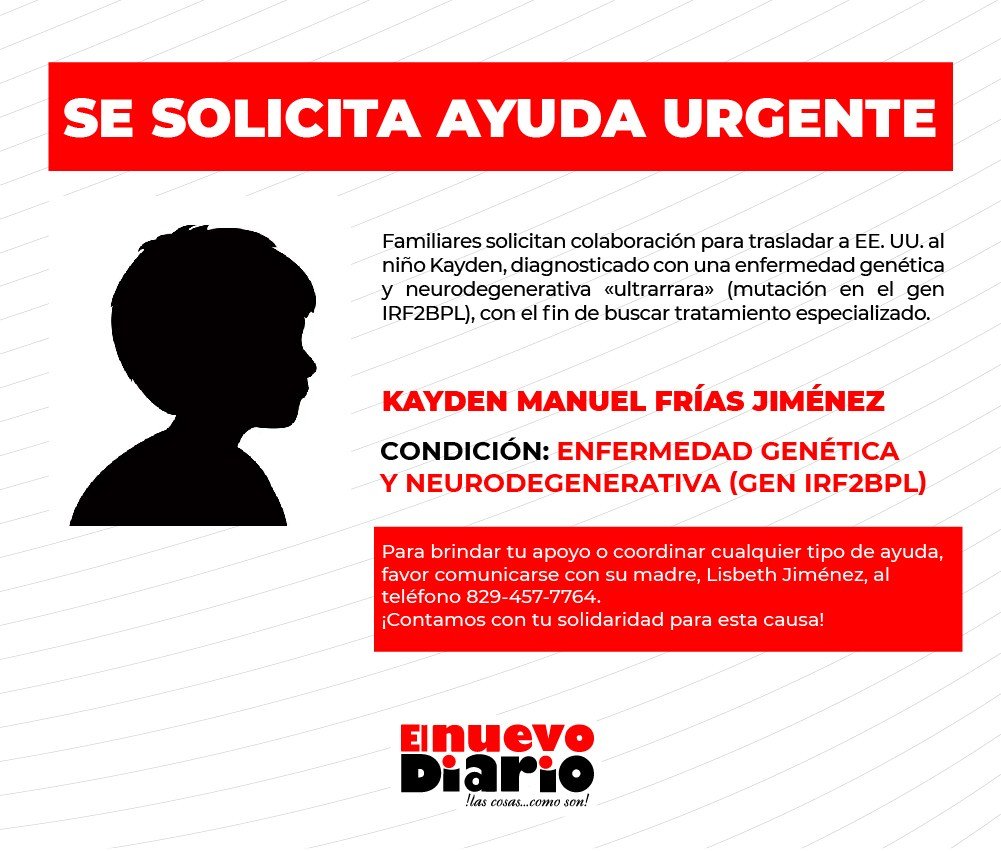 Piden ayuda para llevar a Estados Unidos a un niño con enfermedad ultrarrara