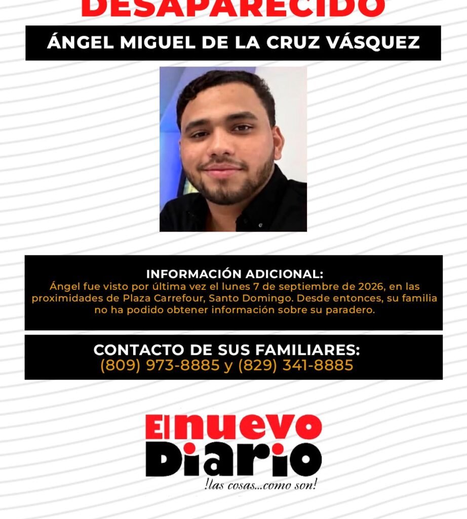 Santo Domingo: sigue la búsqueda de Ángel Miguel De La Cruz Vásquez y crece la presión por respuestas